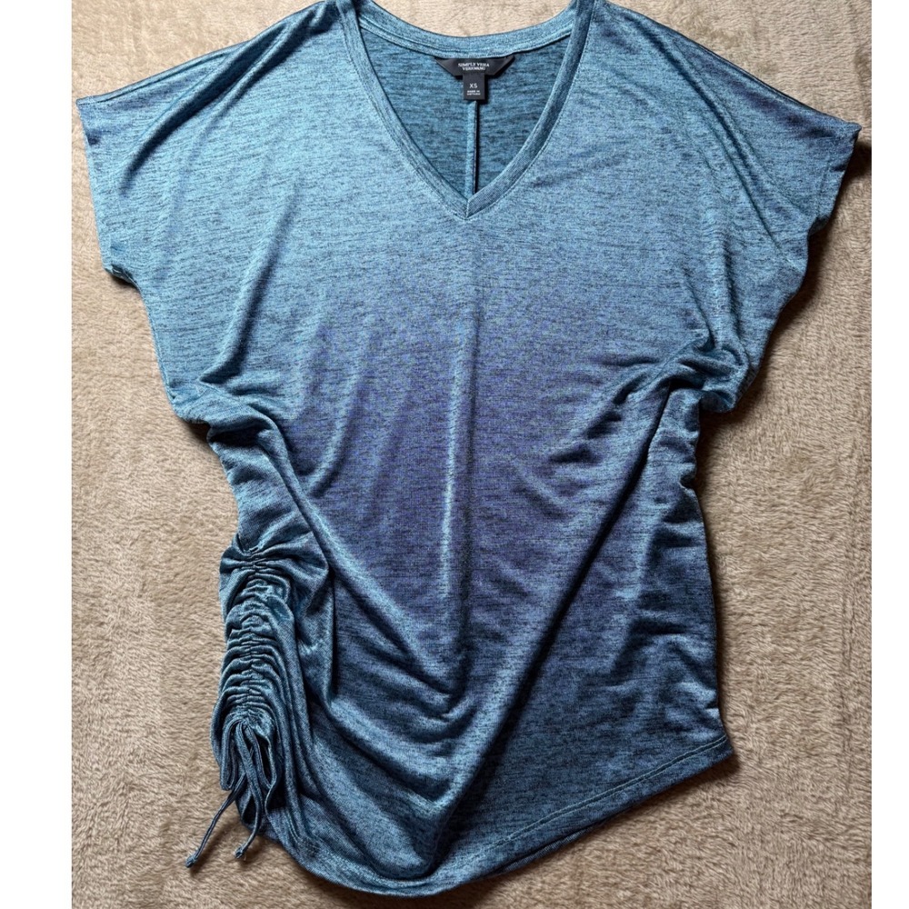 Simply Vera Vera Wang‎ Ruched Side V-Neck Top XS Indie Sleeze Mob Wife Summer